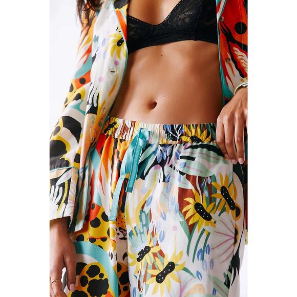 Marcos Navarro x Anthropologie Jungle Safari Flannel Sleep PJ Pants Tiger Medium - Picture 3 of 11